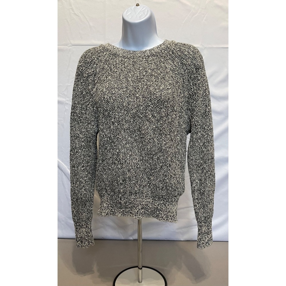 FREE PEOPLE WOMEN ELECTRIC CITY PULLOVER GREY LONG SLEEVE CHAIN KNIT SWEETER SM